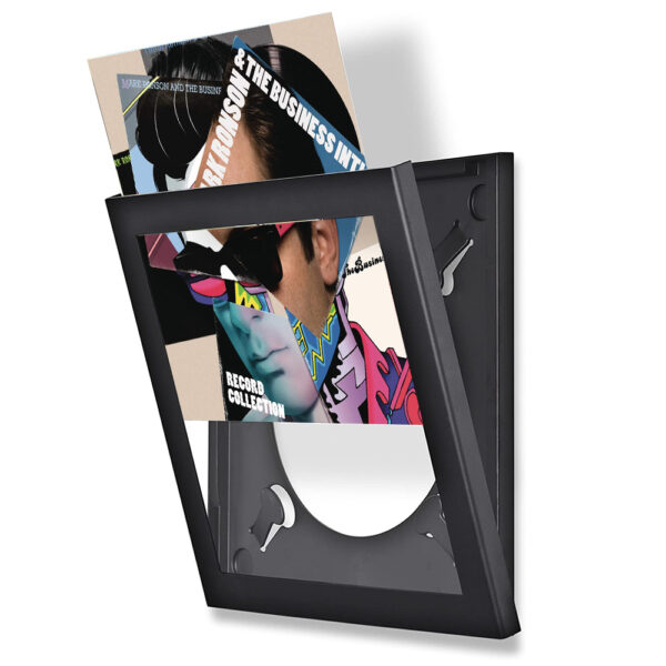 Easy to open black record frame displaying Mark Ronson album